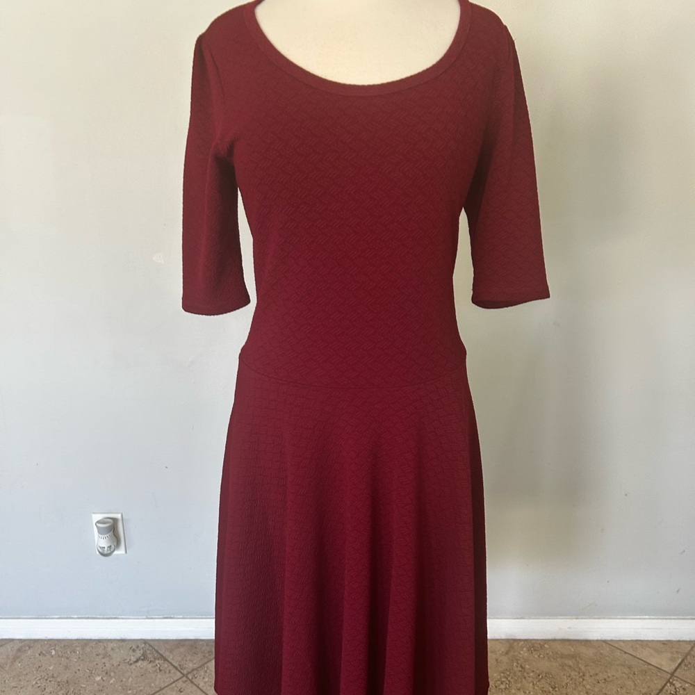 Stretch fit flare textured women’s dress